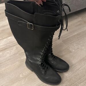 Torrid lace up black books 11.5 wide calf